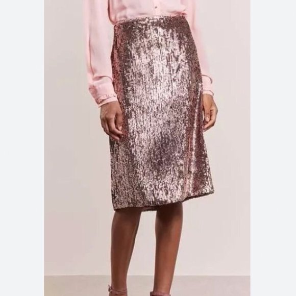J. Crew Dresses & Skirts - 387. J. Crew NWT Rose Gold Full Sequin Midi Skirt Sz 14 $148